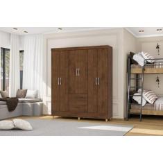 Imagem de Guarda Roupa Ideal Plus 6 Portas e 2 Gavetas - Cor Imbuia Rústico - Vi