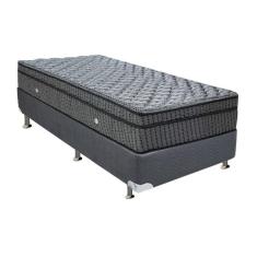 Imagem de Cama Box Solteiro: Colchão Molas Ortobom Multilastic Superluxo + Base Gray(88X188)