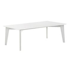 Imagem de Mesa De Jantar Lisboa Univ Retangular 180 Cm Tampo De Madeira Com Laca Branca Brilhante