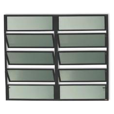 Imagem de Janela de Alumínio Basculante 2 Seções 100x200cm Vidro Mini Boreal Plus Brimak Preto