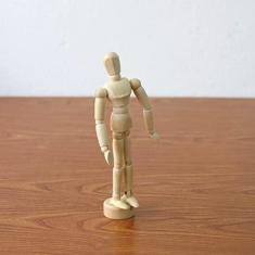Imagem de Boneco Decorativo Articulado Manequim de Madeira 14cm