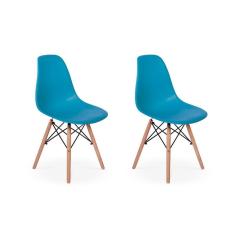 Imagem de Conjunto 2 Cadeiras Charles Eames Eiffel Wood Base Madeira - Turquesa