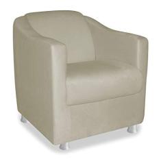 Imagem de Poltrona Cadeira Decorativa Tila Suede Bege para Salão de Beleza Consultório Sala de Estar Recepção Quarto - AM Decor