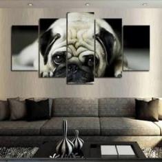 Imagem de Quadros Decorativos Cachorro Pug 63x130mt em Tecido