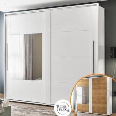 Imagem de Guarda-Roupa Coimbra 2 Portas de Correr com Espelhos Branco