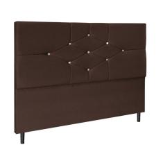 Imagem de Cabeceira Cama Queen 160cm Virgínia Suede Marrom E Frame
