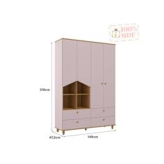 Imagem de Guarda Roupa Retro Permobili Casinha mimo com nichos MDF