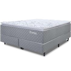 Imagem de Cama Box com Colchão King Molas Ensacadas Pillow Top Premium Sleep Cinza 193x203cm BF Colchões