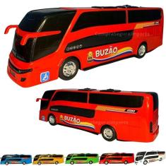 Imagem de Ônibus De Brinquedo Grande 40Cm Buzão Carrinho - Vermelho