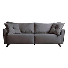 Imagem de Sofá 3 Lugares Gales Veludo Cinza 210 cm