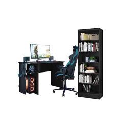 Imagem de Escritório com Escrivaninha e Livreiro Preto - Fdecor