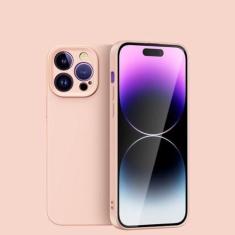 Imagem de Capa macia de silicone líquido de luxo para iPhone 14 Plus 13 12 11 Pro Max Proteção de câmera à prova de choque de cor sólida capa de TPU, rosa, para iPhone 13