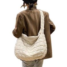 Imagem de Bolsas Acolchoadas para Mulheres, Sacolas Grandes Acolchoadas de Algodão, Grande Capacidade, Leves, Treliça, Design Casual de Cor Sólida, Ideais para Outono e Inverno, Adequadas