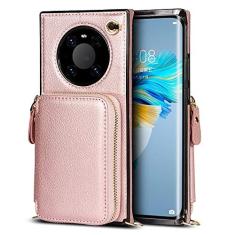 Imagem de Capa carteira de couro para Huawei P30 P40 Pro Plus Lite Mate 40 30 20 Pro Lite Mochila de luxo tipo cartão de capa para celular, ouro rosa, para Huawei Mate30 Pro