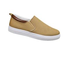 Imagem de Jueshanzj Sapatos casuais de caminhada sapatos masculinos de lona, Cáqui R007, 39