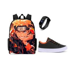 Imagem de Conjunto Escolar Masculino Casual Mochila Mais Tenis e Relogio Infanti