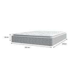 Imagem de Colchão King Nazar Molas Ensacadas com Pillow Top - Extra Conforto - Bello Box - Conforto (Espuma da Nasa) Viscoeslástico D33 Cinza
