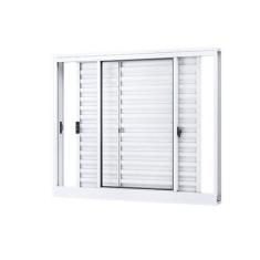 Imagem de Janela de Alumínio Veneziana de Correr Lateral 3 Folhas Móveis 100x150