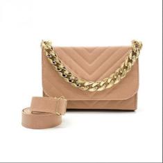 Imagem de Bolsa Clutch Festa Feminina Detalhes Alça Dourada Fixa e Alça Removivel-Feminino