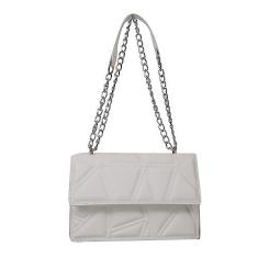 Imagem de Bolsas transversais de moda feminina Alça de corrente leve Bolsas de ombro acolchoadas de designer (Green)