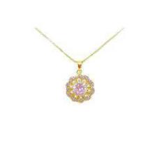 Imagem de Colar Com Pingente Folheado a Ouro 18k Ponto de Luz