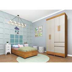 Imagem de Guarda Roupa Infantil 4 Portas Oregon Cinamomo/Off White