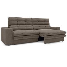 Imagem de Sofá Pegasus 2,50m Assento Retrátil e Reclinável Velosuede Marrom - Netsofas