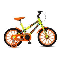 Imagem de Bicicleta Infantil Aro 16 Spinossauro Freio V-Brake Amarelo Neon Colli