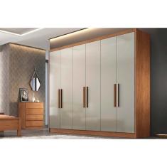 Imagem de Guarda Roupa 6 Portas e 4 Gavetas Rizon/Linea Cumaru/Fendi - Novo Horizonte