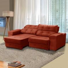 Imagem de Sofá Retrátil 3 Lugares 220 Cm Reclinável Mola Bonnel Ravello Veludo T