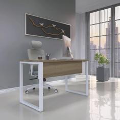 Imagem de Mesa para Escritório Industrial 90cm Pe25 Noce/Branco