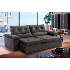 Imagem de Sofá Retrátil E Reclinável Atenas 2,50m 4 Lugares Cinza