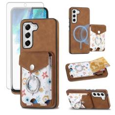 Imagem de Asuwish Capa de telefone para Samsung Galaxy S21 FE 5G capa carteira com protetor de tela anel fino magnético suporte suporte traseiro compartimento para cartão de crédito S 21 EF S21FE5G UW S21FE 21S