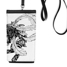 Imagem de Bolsa de celular com estampa de montanhas e rios chineses para pendurar bolso preto