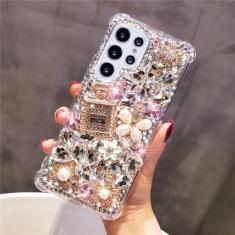 Imagem de Capa de telefone com strass para samsung galaxy, s24, s23, s22 ultra, s21 plus, s20 fe, note 20, 10 plus, s10, style2, para galaxy note 20