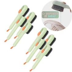 Imagem de Kit 8 Escovas Multiuso P/ Colocar Líquido Limpa Tênis Roupa - Escova L