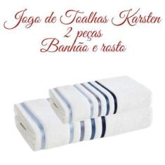 Imagem de Jogo de Toalhas 2 peças Banhão/Rosto Karsten Lumina Branca