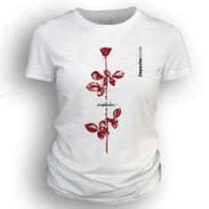 Imagem de Camiseta feminina 100% algodão DASANTIGAS estampa Depeche Mode - Violator em serigrafia.