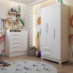 Imagem de Quarto Infantil Completo Sonho 4 Portas 7 Gavetas Branco - Panorama Móveis