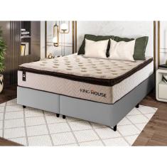 Imagem de Conjunto Cama Box c/ Molas Ensacadas Quartzo Marrom Queen 158x198x71
