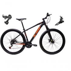 Imagem de Bicicleta Aro 29 Ksw Xlt Alumínio 24v Câmbios Shimano Garfo Suspensão - Preto/laranja Tam.17