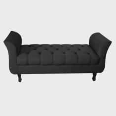 Imagem de Recamier Grecia Decorativa 150cm Suede Preto - Montanaris Decor