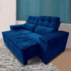 Imagem de Sofá 3 Lugares Retrátil e Reclinável New York Premium 2 m - AZUL - Cas
