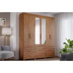 Imagem de Guarda Roupa Casal 6 Portas E 5 Gavetas C/ Espelho Porto Cinamomo - Pa