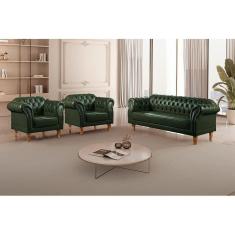 Imagem de Conjunto Sofá e Poltronas Chesterfield Duque Verde