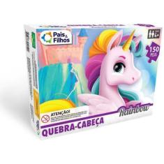 Imagem de QUEBRA-CABECA Cartonado Unicornio Rainbow 150 Pecas - Pais e Filhos