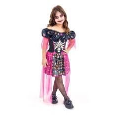 Imagem de Fantasia de Bruxa Vestido Bruxinha Mexicana Infantil Festas Halloween 