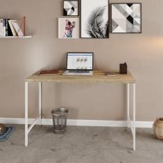 Imagem de Escrivaninha Estilo Industrial 120cm Active Yescasa Carvalho/Est.Branca