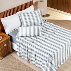 Imagem de Jogo De Cama 100% Algodão Marin Queen 04 Peças - Cinza  - Bia Enxovais