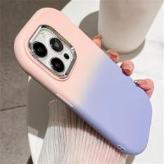 Imagem de Capa de telefone com padrão oval de cor gradiente para iPhone 14 11 12 13 15 Pro Max Plus XR X XS Capa de silicone macio à prova de choque, rosa roxo, para iPhone 14 Pro